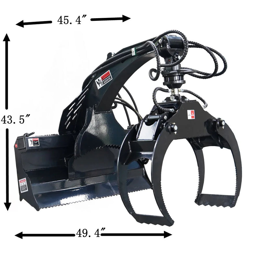 Mini Skid Steer Mount Log Grapple, Rotate by Hydralic, Fit Mini Quick Loader